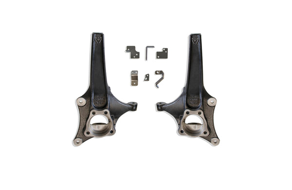 MaxTrac 19-20 GM C1500 2WD 3.5in Front Lift Spindles w/Extended DOT Compliant Brake Lines - Bull Strap