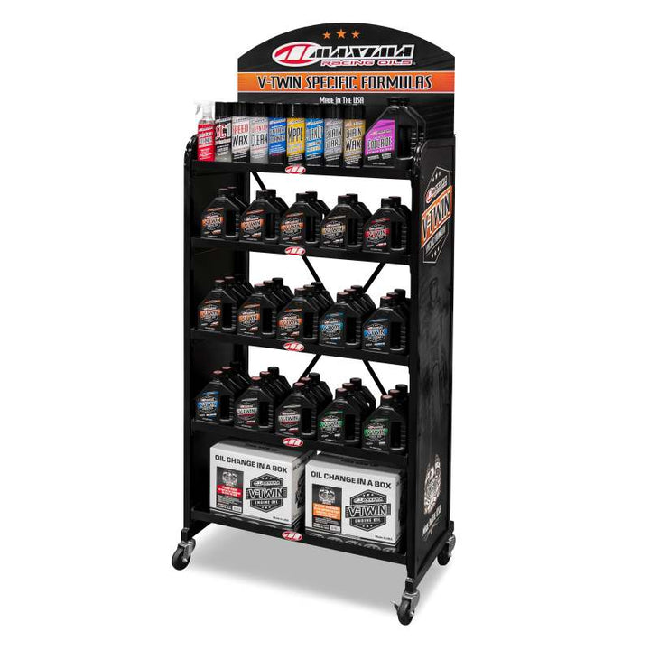 Maxima V-Twin Floor Display Large Metal Shelf - Bull Strap