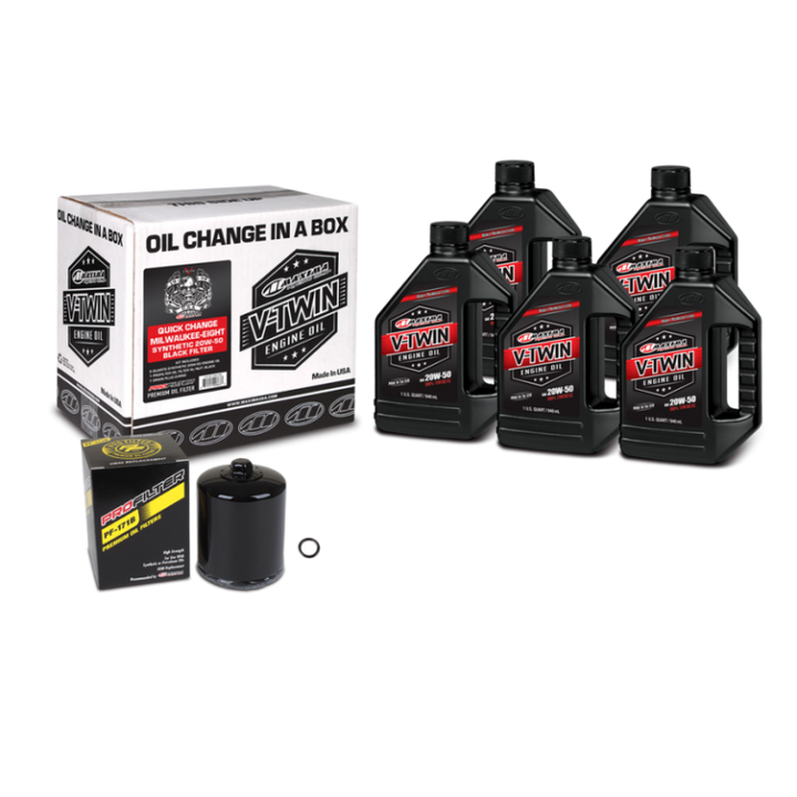 Maxima V-Twin Quick Change Kit Synthetic w/Black Filter Milwaukee-Eight - Bull Strap