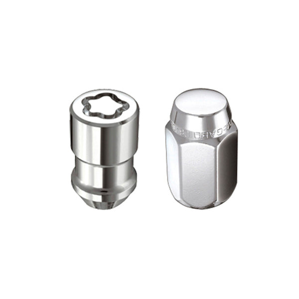 McGard 5 Lug Hex Install Kit w/Locks (Cone Seat Nut) M12X1.5 / 13/16 Hex / 1.5in. Length - Chrome - Bull Strap