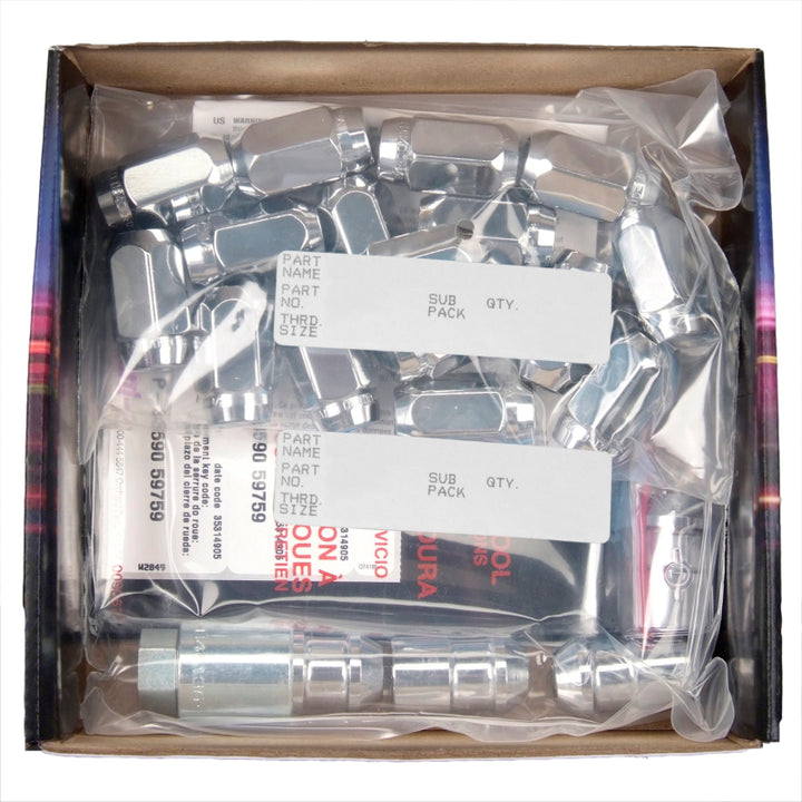 McGard 5 Lug Hex Install Kit w/Locks (Cone Seat Nut) M12X1.5 / 13/16 Hex / 1.5in. Length - Chrome - Bull Strap