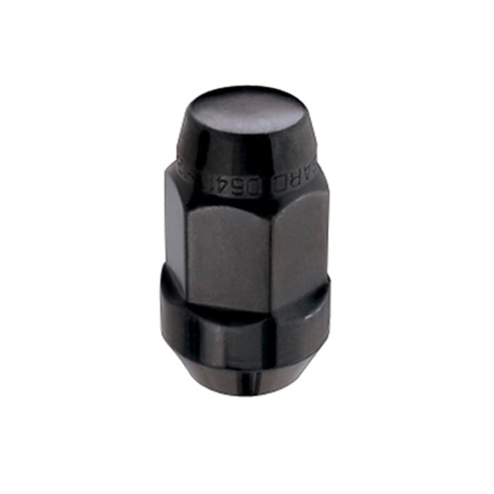 McGard Hex Lug Nut (Cone Seat Bulge Style) M14X1.5 / 22mm Hex / 1.945in. Length (4-Pack) - Black - Bull Strap