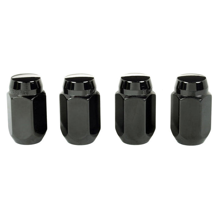 McGard Hex Lug Nut (Cone Seat) M12X1.5 / 13/16 Hex / 1.5in. Length (4-pack) - Black - Bull Strap