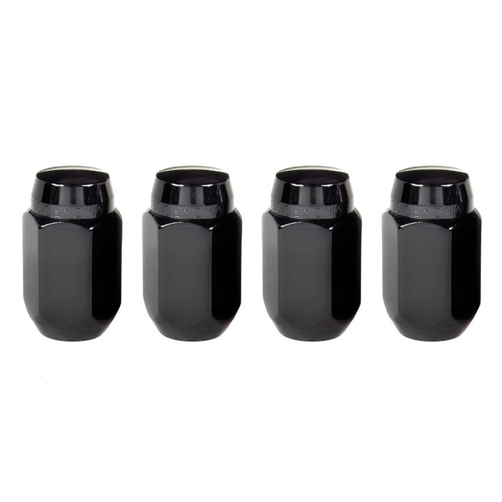 McGard Hex Lug Nut (Cone Seat) M14X1.5 / 22mm Hex / 1.635in. Length (4-Pack) - Black - Bull Strap