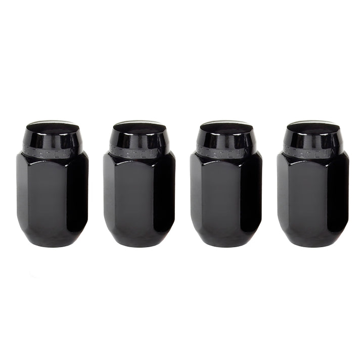 McGard Hex Lug Nut (Cone Seat) M14X1.5 / 22mm Hex / 1.635in. Length (4-Pack) - Black - Bull Strap