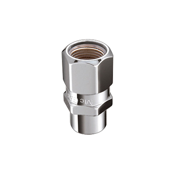 McGard Hex Lug Nut (Drag Racing Short Shank) 1/2-20 / 13/16 Hex / 1.6in. Length (4-Pack) - Chrome - Bull Strap