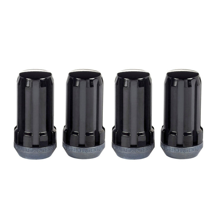 McGard SplineDrive Lug Nut (Cone Seat) M14X1.5 / 1.935in. Length (4-Pack) - Black (Req. Tool) - Bull Strap