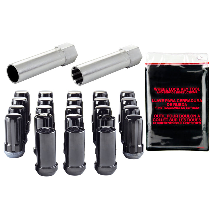 McGard SplineDrive Tuner 23-PC Jeep JL Install Kit w/Locks & Tool (Cone) M14X1.5 / 22m Hex - Black - Bull Strap