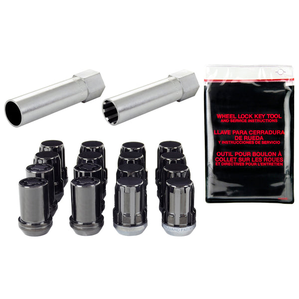 McGard SplineDrive Tuner 4 Lug Install Kit w/Locks & Tool (Cone) M12X1.5 / 13/16 Hex - Black - Bull Strap