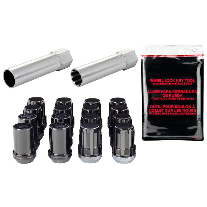McGard SplineDrive Tuner 4 Lug Install Kit w/Locks & Tool (Cone) M12X1.5 / 13/16 Hex - Black - Bull Strap