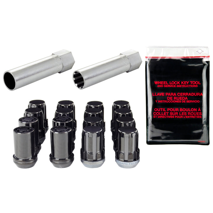 McGard SplineDrive Tuner 4 Lug Install Kit w/Locks & Tool (Cone) M12X1.5 / 13/16 Hex - Black - Bull Strap