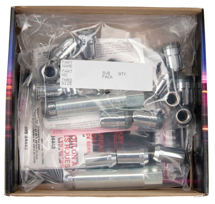 McGard SplineDrive Tuner 4 Lug Install Kit w/Locks & Tool (Cone) M12X1.5 / 13/16 Hex - Chrome - Bull Strap