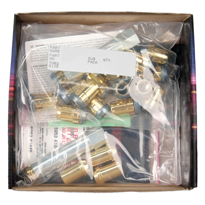 McGard SplineDrive Tuner 5 Lug Install Kit w/Locks & Tool (Cone) M12X1.25 / 13/16 Hex - Gold - Bull Strap