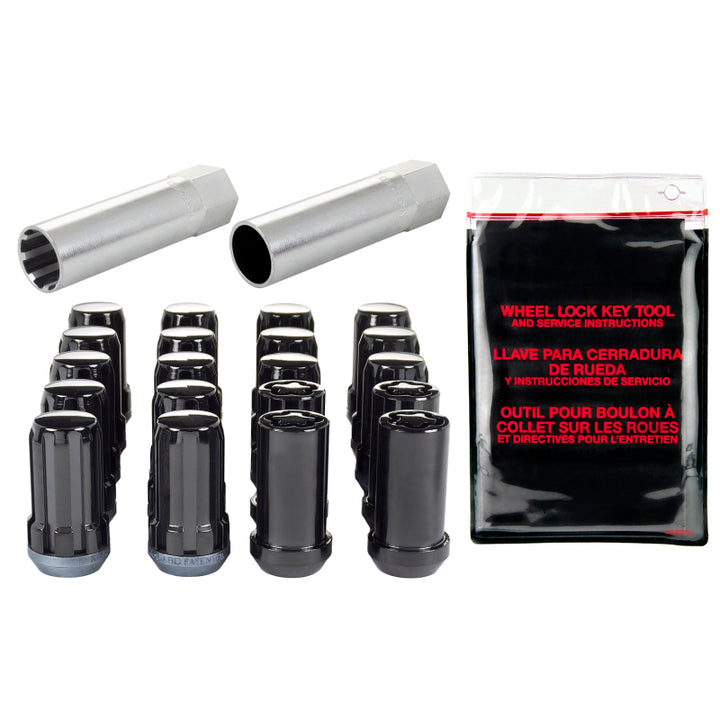 McGard SplineDrive Tuner 5 Lug Install Kit w/Locks & Tool (Cone) M14X1.5 / 22mm Hex - Blk - Bull Strap