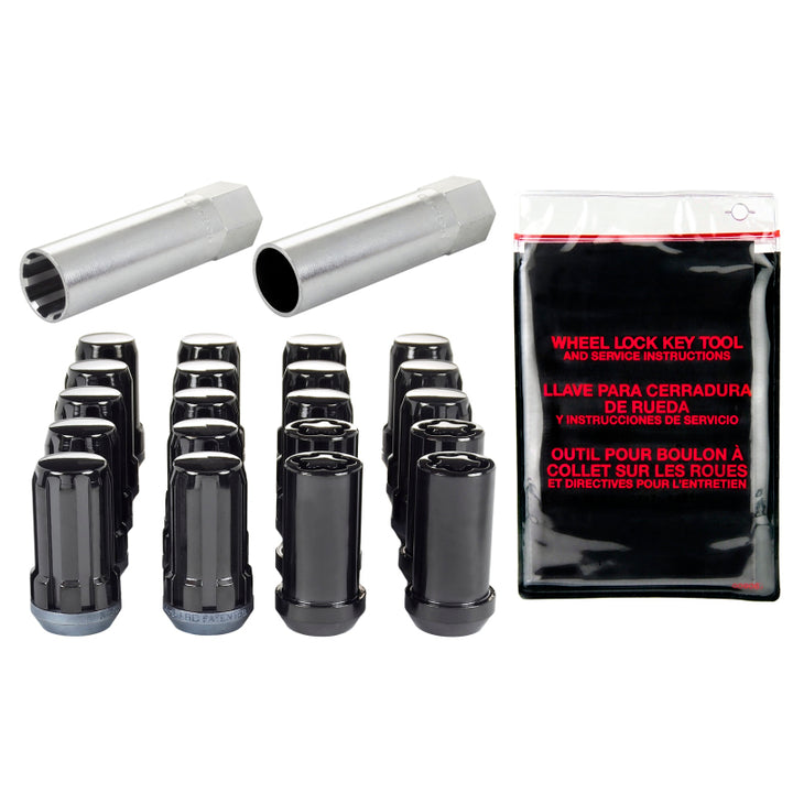McGard SplineDrive Tuner 5 Lug Install Kit w/Locks & Tool (Cone) M14X1.5 / 22mm Hex - Blk - Bull Strap