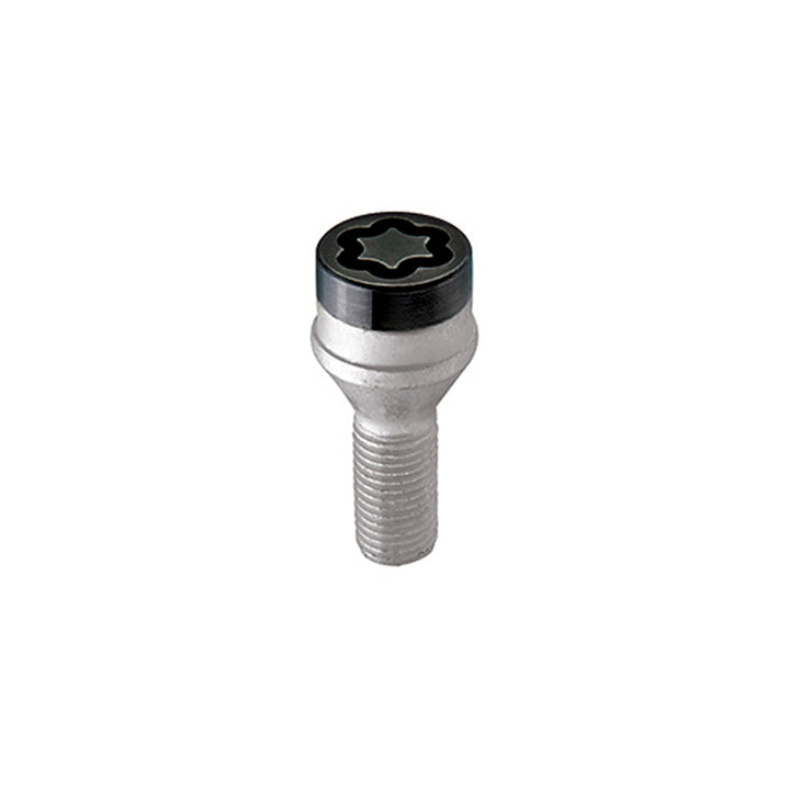 McGard Wheel Lock Bolt Set - 4pk. (Cone Seat) M12X1.5 / 17mm Hex / 25.5mm Shank Length - Black - Bull Strap