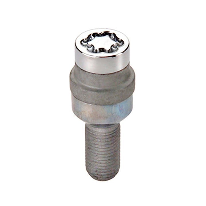 McGard Wheel Lock Bolt Set - 4pk. (Radius Seat) M14X1.5 / 17mm Hex / 28.2mm Shank Length - Chrome - Bull Strap