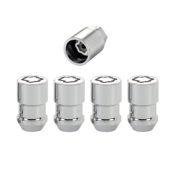 McGard Wheel Lock Nut Set - 4pk. (Cone Seat) 7/16-20 / 3/4 Hex / 1.46in. Length - Chrome - Bull Strap