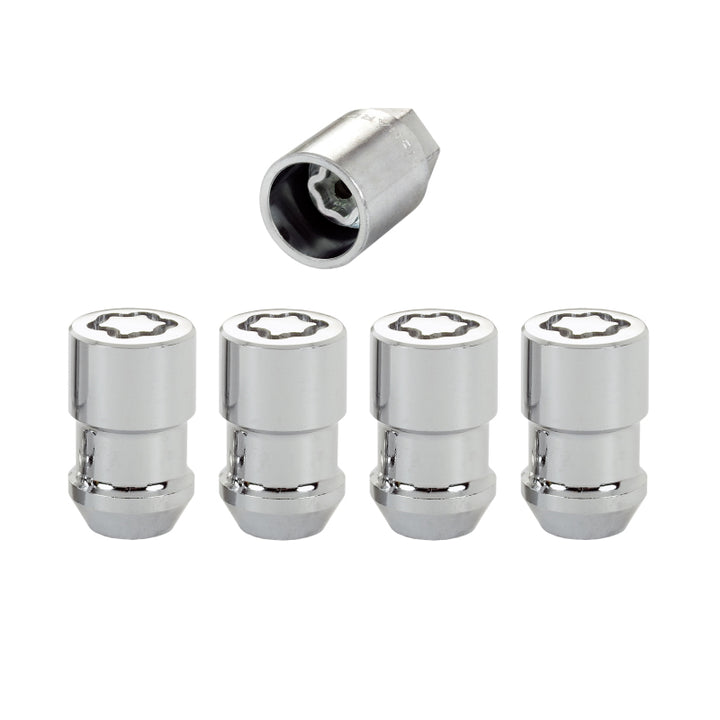 McGard Wheel Lock Nut Set - 4pk. (Cone Seat) 7/16-20 / 3/4 Hex / 1.46in. Length - Chrome - Bull Strap