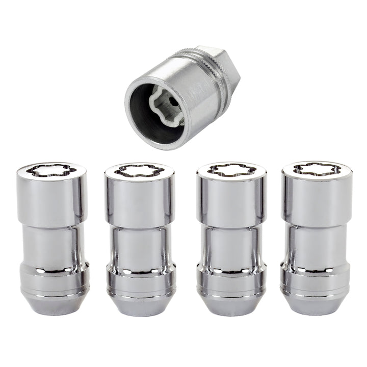 McGard Wheel Lock Nut Set - 4pk. (Cone Seat) 9/16-18 / 7/8 Hex / 1.765in. Length - Chrome - Bull Strap