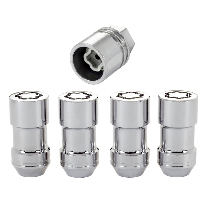 McGard Wheel Lock Nut Set - 4pk. (Cone Seat) 9/16-18 / 7/8 Hex / 1.765in. Length - Chrome - Bull Strap