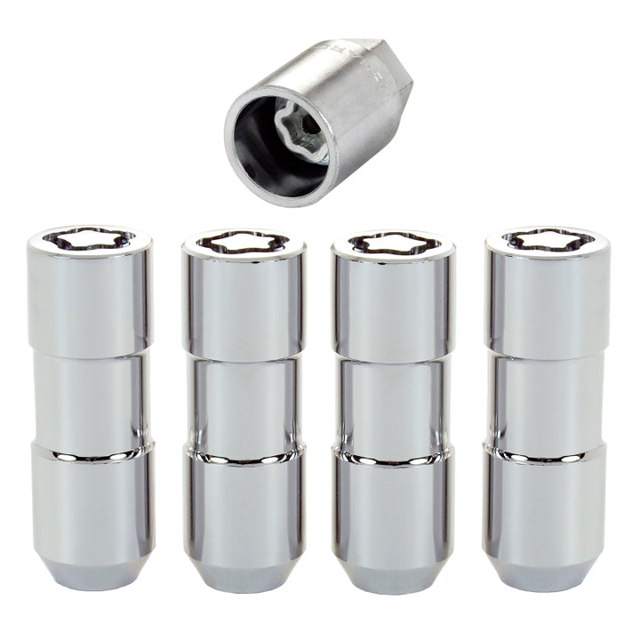 McGard Wheel Lock Nut Set - 4pk. (Cone Seat Duplex) 9/16-18 / 7/8 Hex / 2.5in. Length - Chrome - Bull Strap