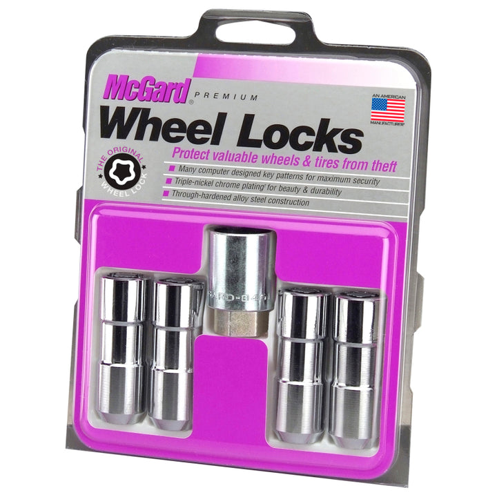 McGard Wheel Lock Nut Set - 4pk. (Cone Seat Duplex) 9/16-18 / 7/8 Hex / 2.5in. Length - Chrome - Bull Strap