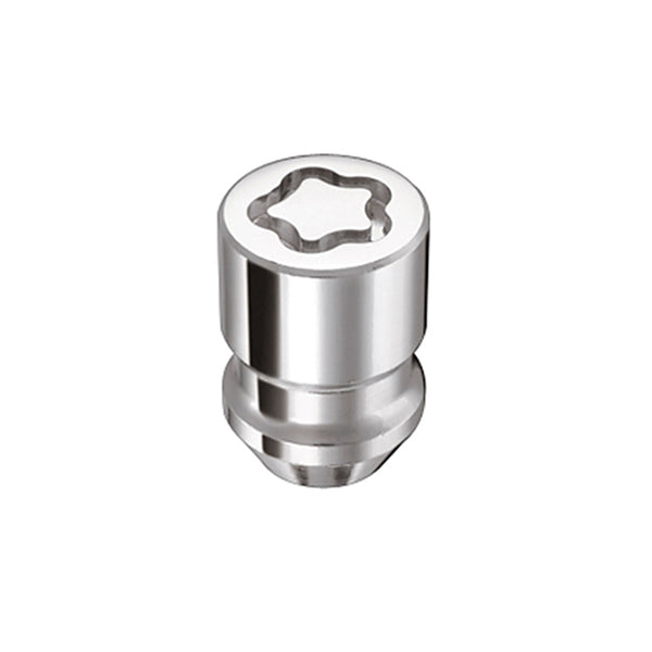 McGard Wheel Lock Nut Set - 4pk. (Cone Seat) M12X1.5 / 19mm & 21mm Dual Hex / 1.28in. L - Chrome - Bull Strap
