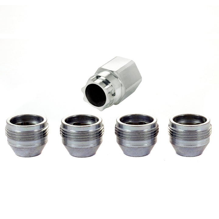 McGard Wheel Lock Nut Set - 4pk. (Under Hub Cap / Cone Seat) M14X1.5 / 22mm Hex / .893in. Length - Bull Strap