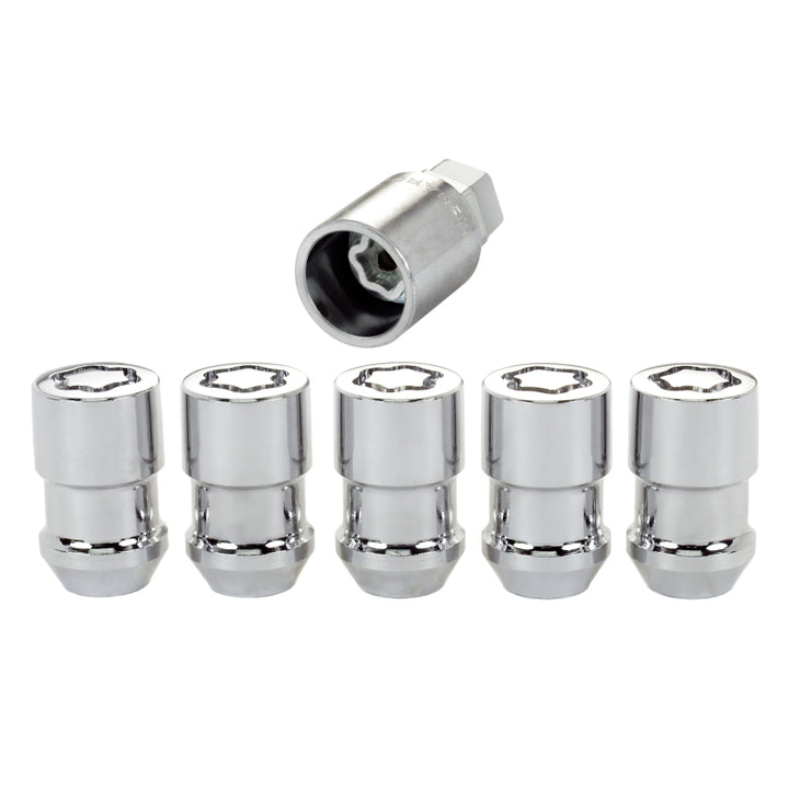 McGard Wheel Lock Nut Set - 5pk. (Cone Seat) 1/2-20 / 3/4 &13/16 Dual Hex / 1.46in. Length - Chrome - Bull Strap