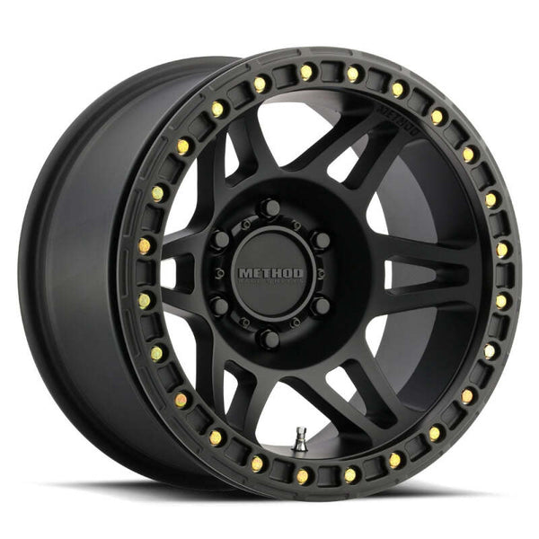 Method MR106 Beadlock 17x9 -44mm Offset 8x6.5 130.81mm CB Matte Black w/BH-H36125 Wheel - Bull Strap