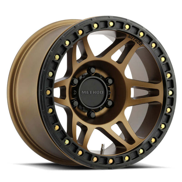 Method MR106 Beadlock 17x9 -44mm Offset 8x6.5 130.81mm CB Method Bronze w/BH-H36125 Wheel - Bull Strap