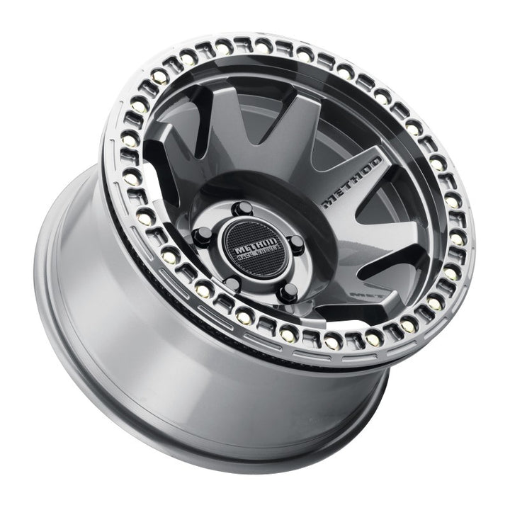 Method MR108 17x9 -44mm Offset 5x5 71.5mm CB Gloss Titanium w/BH-H24125-38 Wheel - Bull Strap