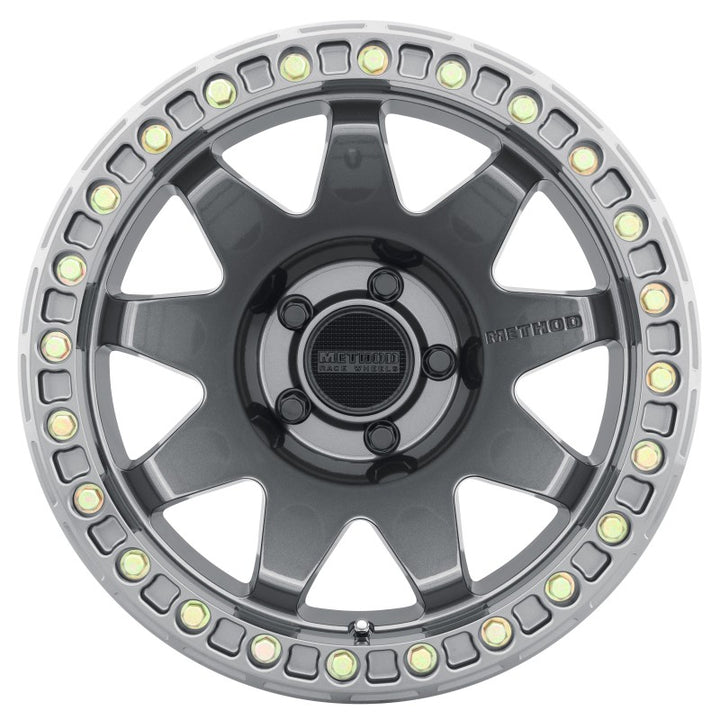 Method MR108 17x9 -44mm Offset 5x5 71.5mm CB Gloss Titanium w/BH-H24125-38 Wheel - Bull Strap