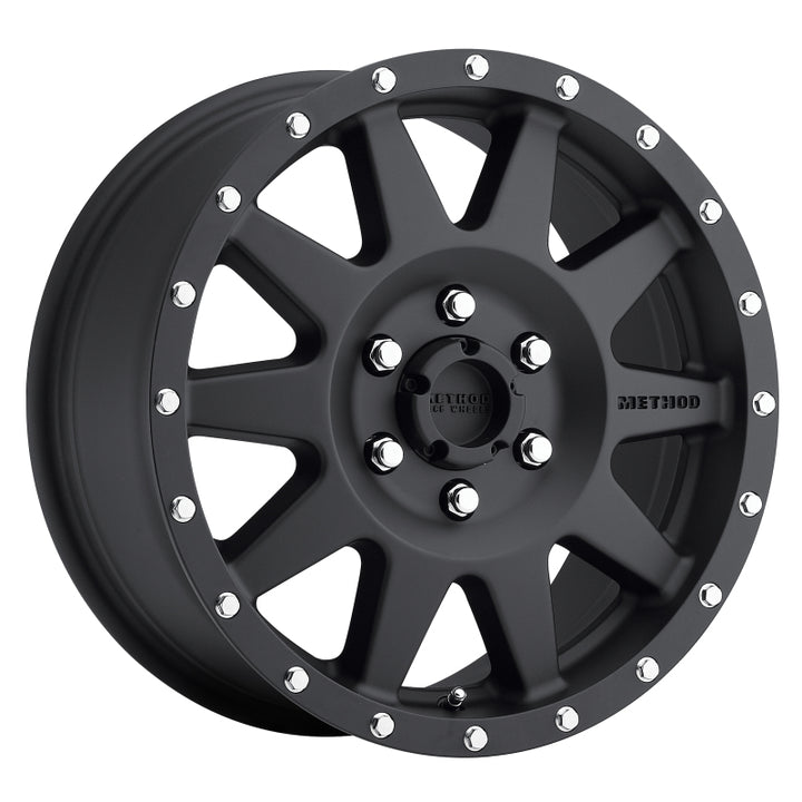 Method MR301 The Standard 17x7.5 +50mm Offset 6x130 84.1mm CB Matte Black Wheel - Bull Strap