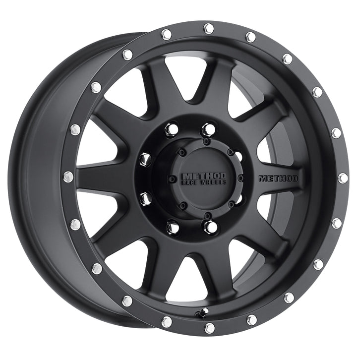 Method MR301 The Standard 20x9 +18mm Offset 8x6.5 130.81mm CB Matte Black Wheel - Bull Strap