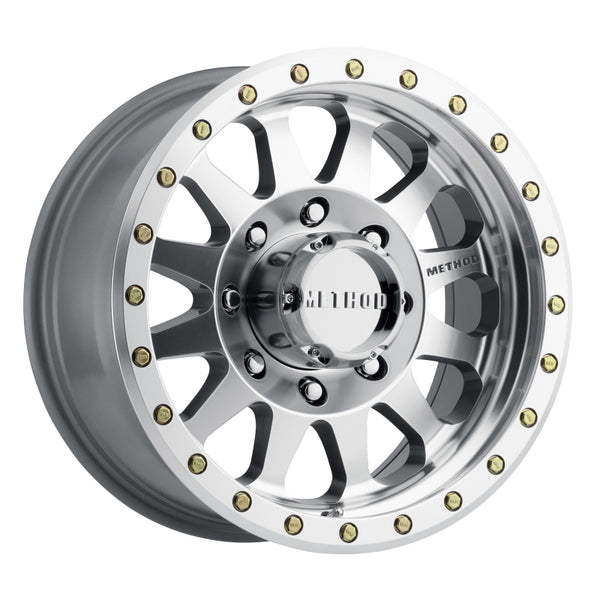 Method MR304 Double Standard 17x8.5 0mm Offset 8x6.5 130.81mm CB Machined/Clear Coat Wheel - Bull Strap
