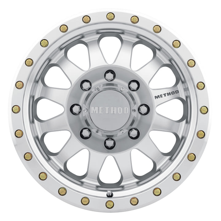 Method MR304 Double Standard 17x8.5 0mm Offset 8x6.5 130.81mm CB Machined/Clear Coat Wheel - Bull Strap