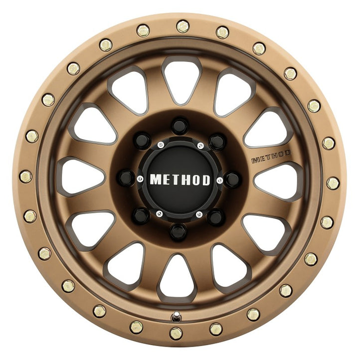 Method MR304 Double Standard 17x8.5 0mm Offset 8x6.5 130.81mm CB Method Bronze Wheel - Bull Strap