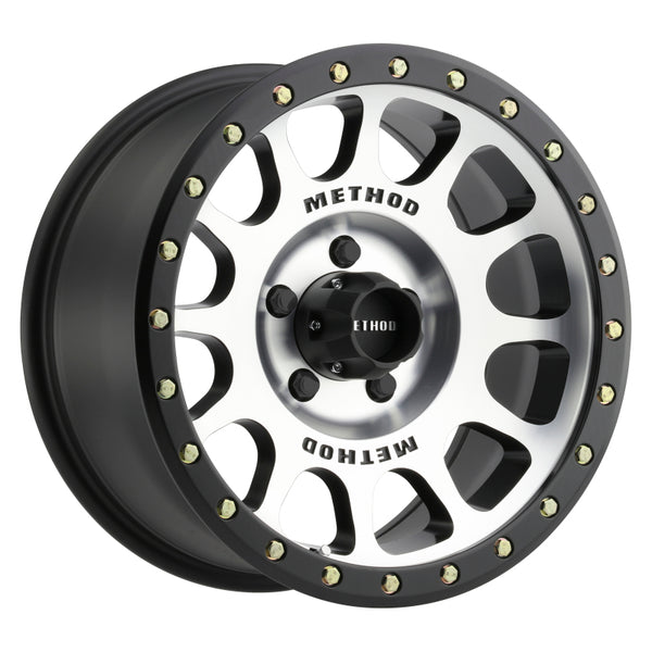 Method MR305 NV 17x8.5 0mm Offset 5x5 94mm CB Machined/Black Street Loc Wheel - Bull Strap