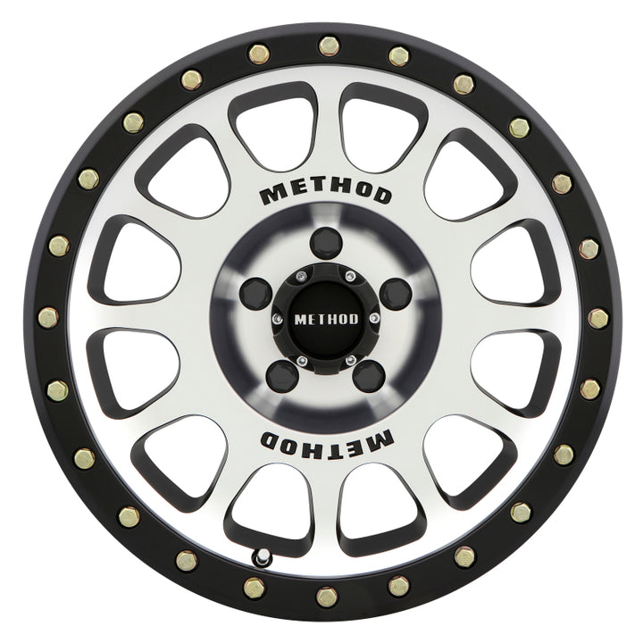 Method MR305 NV 18x9 +25mm Offset 5x150 116.5mm CB Machined/Black Street Loc Wheel - Bull Strap