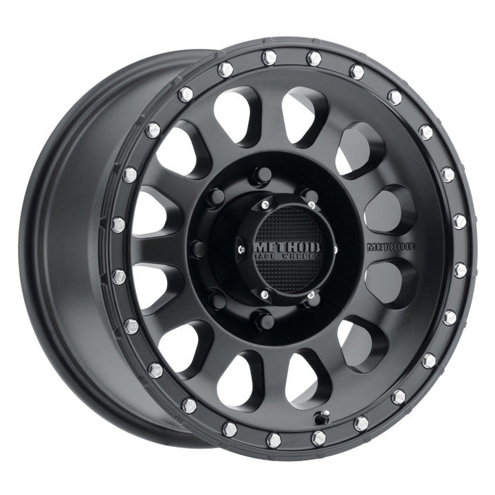 Method MR315 17x9 -12mm Offset 8x6.5 130.81mm CB Matte Black Wheel - Bull Strap