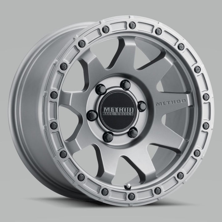 Method MR317 17x8.5 0mm Offset 6x135 87mm CB Matte Titanium Wheel - Bull Strap