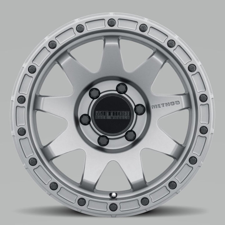 Method MR317 17x8.5 0mm Offset 6x5.5 106.25mm CB Matte Titanium Wheel - Bull Strap