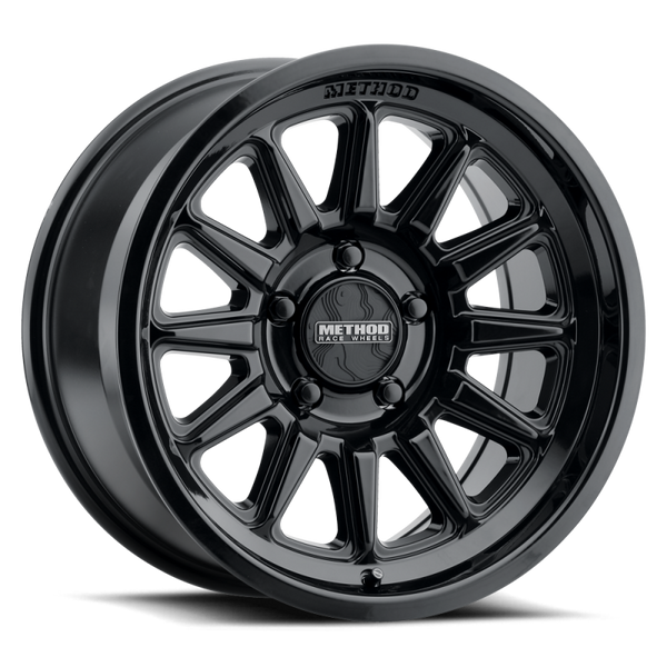 Method MR323 18x9 / 8x170 BP / 12ET / 5.44in BS / 130.81mm CB - Gloss Black Wheel - Bull Strap
