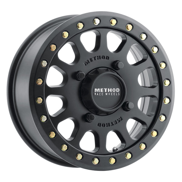 Method MR401 UTV Beadlock 15x6 / 5+1/53mm Offset / 4x136 / 106mm CB Matte Black Wheel - Bull Strap