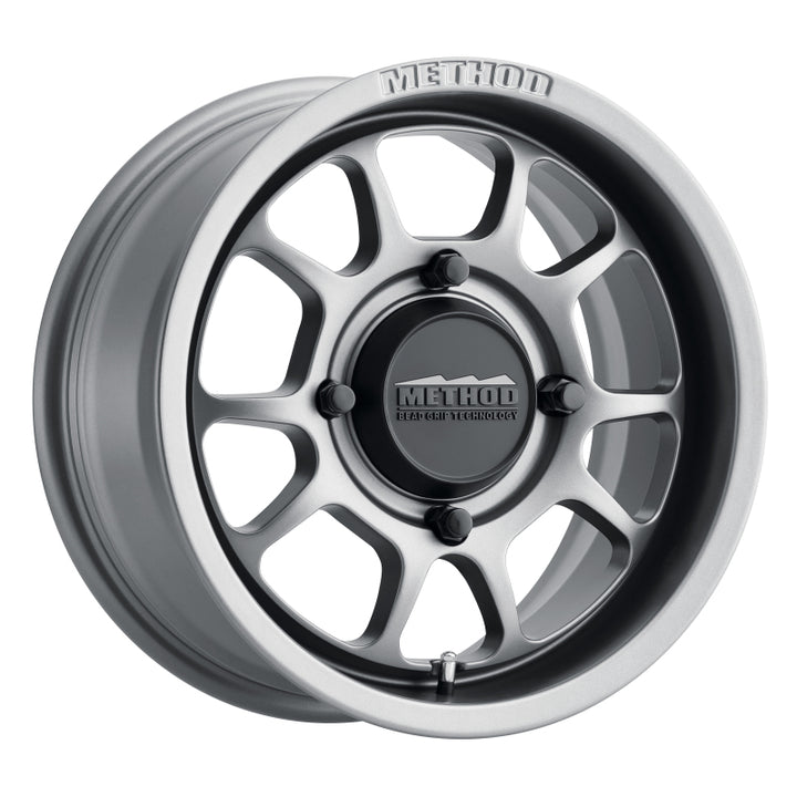 Method MR409 Bead Grip 15x7 / 5+2/38mm Offset / 4x156 / 132mm CB Steel Grey Wheel - Bull Strap