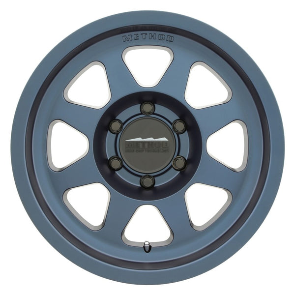 Method MR701 17x8.5 0mm Offset 6x5.5 106.25mm CB Bahia Blue Wheel - Bull Strap