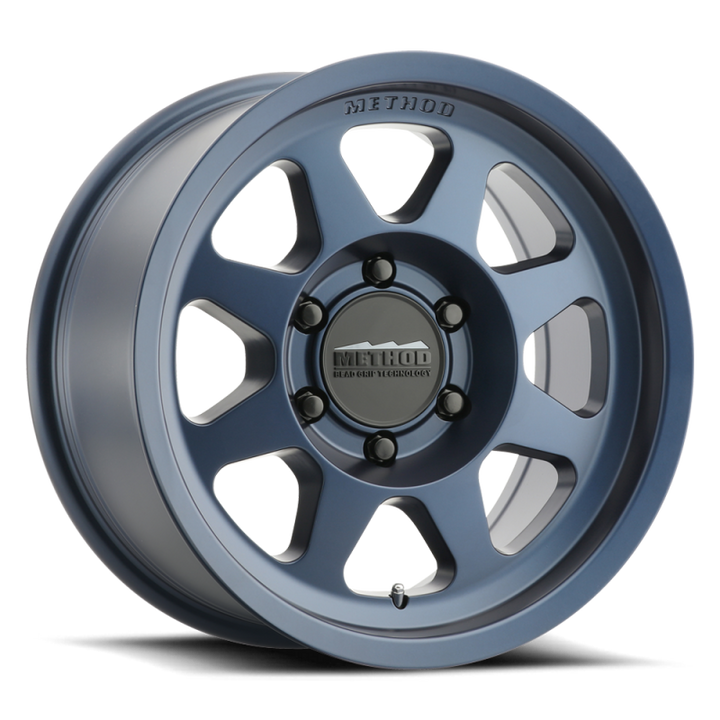 Method MR701 17x9 -12mm Offset 5x5 71.5mm CB Bahia Blue Wheel - Bull Strap