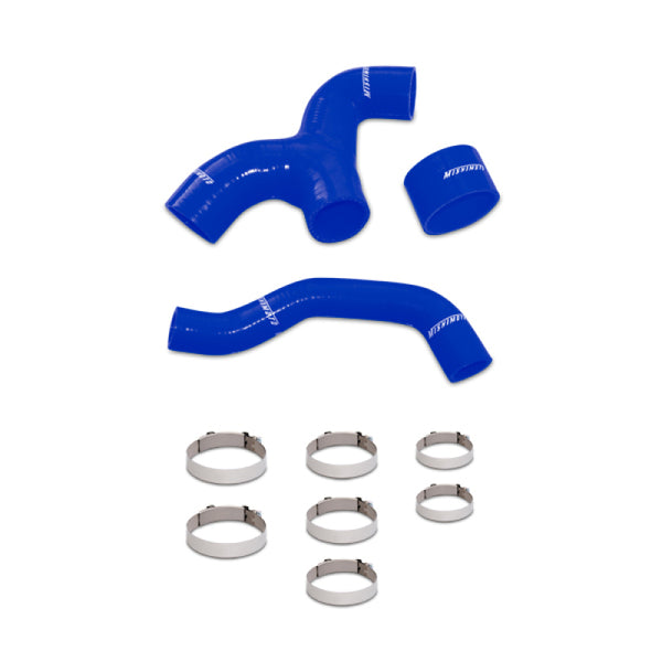 Mishimoto 02-05 Subaru WRX Blue Silicone Intercooler Hoses - Bull Strap